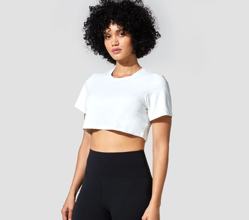 Graphic Wave Eyes Crop Top