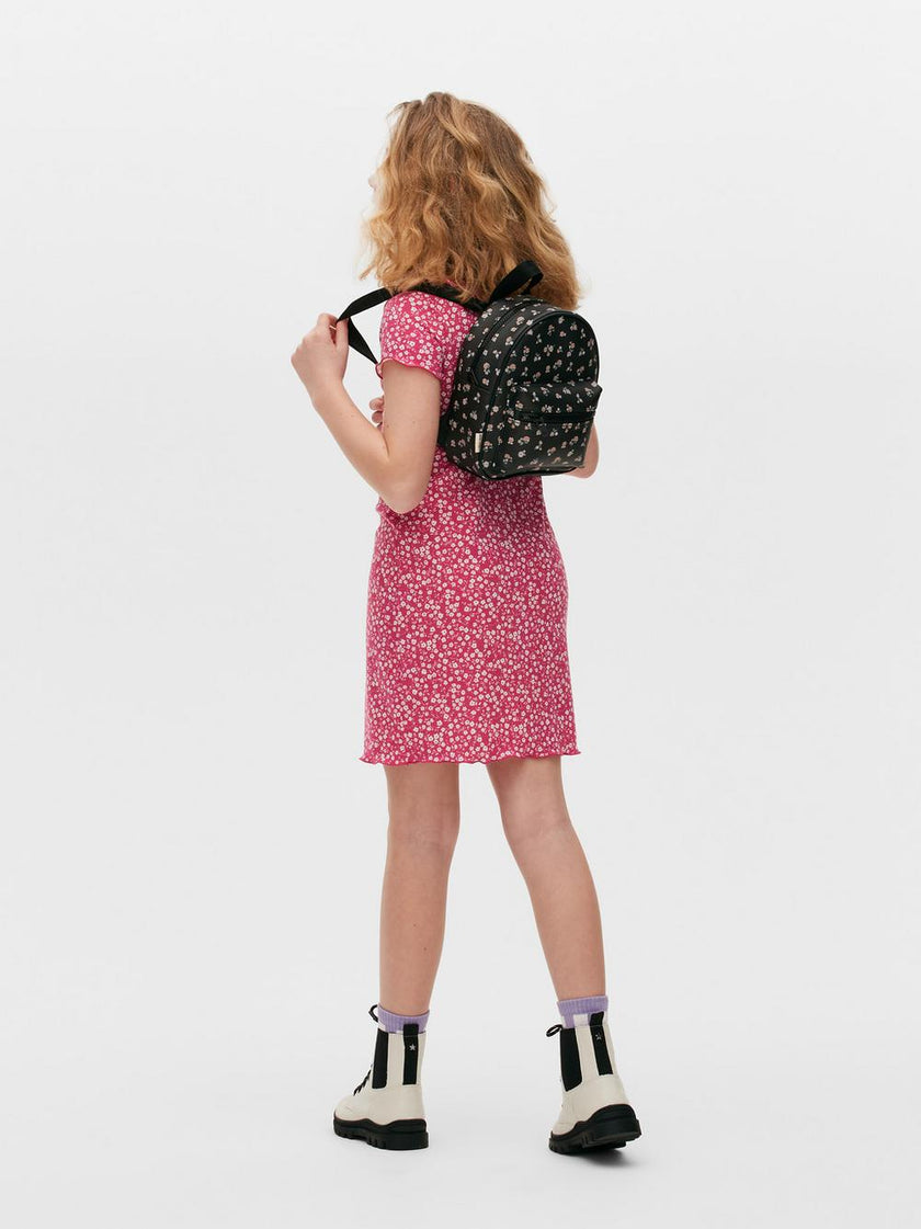 Floral Button-Up Dress And Scrunchie